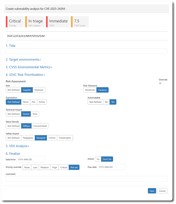 Np Ssvc SSVC Risk Prioritization - USER MANUAL - SBOM Central & MAIA