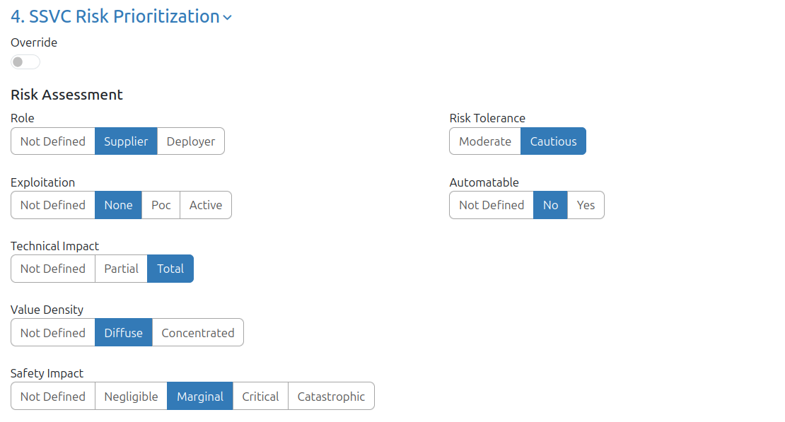 Np Ssvc SSVC Risk Prioritization - USER MANUAL - SBOM Central & MAIA